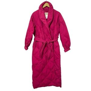 Vintage Cabelas Size Medium Hot Pink Goose Down Fill Puffer Wrapped Trench Coat